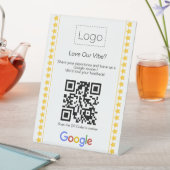 Signe De Table Code QR de notation cinq étoiles avec logo moderne (In SItu)