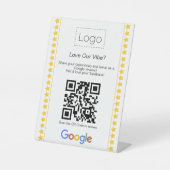 Signe De Table Code QR de notation cinq étoiles avec logo moderne (Recto)
