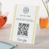 Signe De Table Code QR de notation cinq étoiles avec logo moderne (In SItu)