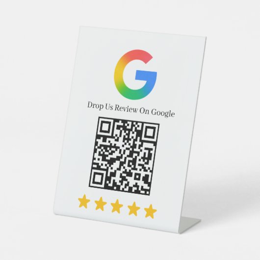 Signe De Table Code QR de notation d'entreprise Google Review mai (Recto)