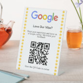 Signe De Table Code QR de notation moderne cinq étoiles sur Googl (In SItu)