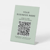 Signe De Table Code QR de numérisation d'affaires à connecter Ver (Recto)