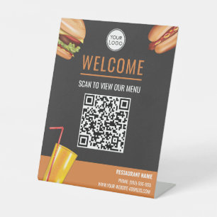 Signe De Table Code QR de numérisation de nourriture de hot dog h