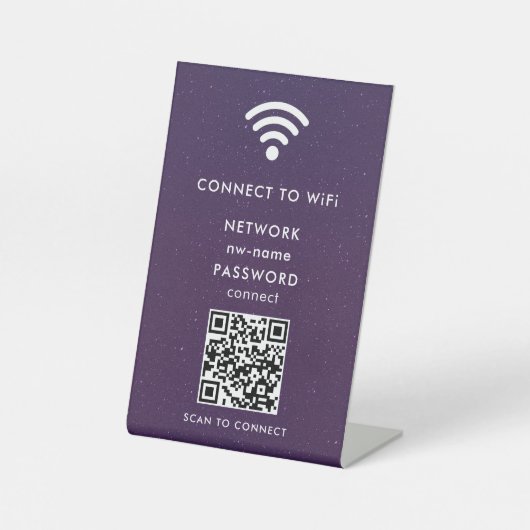 Signe De Table Code QR de numérisation de réseau WiFi pour se con (Recto)