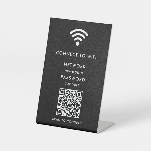 Signe De Table Code QR de numérisation de réseau WiFi pour se con (Recto)
