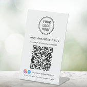 Signe De Table Code QR de numérisation du logo d'entreprise pour