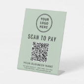 Signe De Table Code QR de paiement à balayer Logo d'entreprise Ve (Recto)
