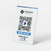Signe De Table Code QR de paiement à scanner Logo Paypal (Recto)