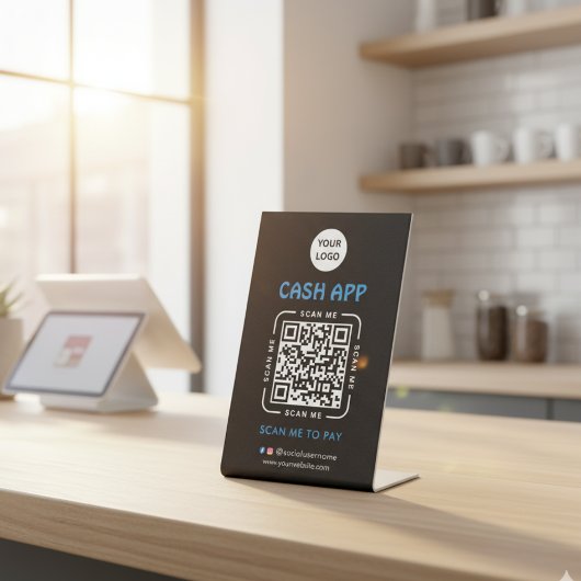 Signe De Table Code QR de paiement d'application de trésorerie Sc