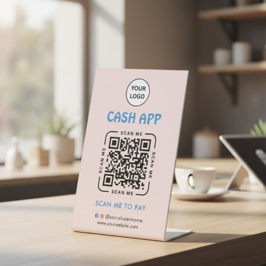 Signe De Table Code QR de paiement de l'application Cash Scan to