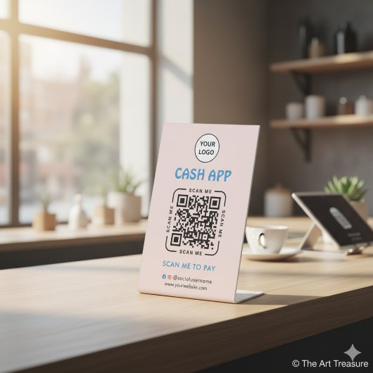 Signe De Table Code QR de paiement de l'application Cash Scan to