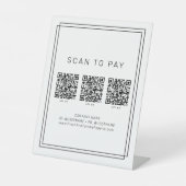 Signe De Table Code QR de paiement d'entreprise minimal moderne A (Recto)