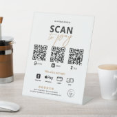 Signe De Table Code QR de paiement élégant moderne à numériser (In SItu)