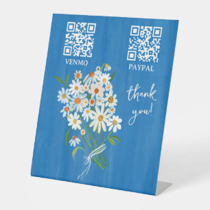 Signe De Table CODE QR DE PAIEMENT Fleuriste Fleurs Marché des pr