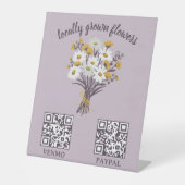 Signe De Table CODE QR DE PAIEMENT Fleuriste Fleurs Marché des pr (Recto)