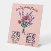 Signe De Table CODE QR DE PAIEMENT Fleuriste Fleurs Marché des pr (Recto)