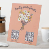 Signe De Table CODE QR DE PAIEMENT Fleuriste Fleurs Marché des pr (In SItu)