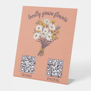 Signe De Table CODE QR DE PAIEMENT Fleuriste Fleurs Marché des pr