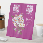Signe De Table CODE QR DE PAIEMENT Fleuriste Fleurs Marché des pr (In SItu)