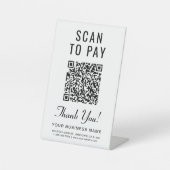 Signe De Table Code QR de paiement par numérisation (Recto)