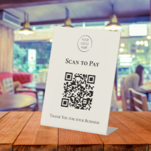 Signe De Table Code QR de paiement par numérisation de logo d'ent