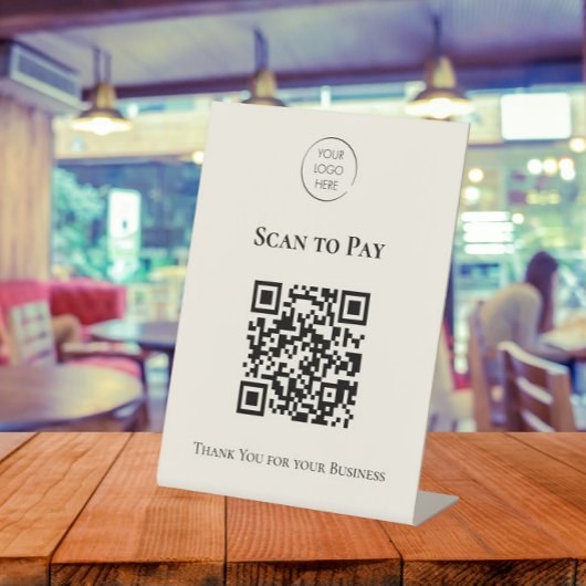 Signe De Table Code QR de paiement par numérisation de logo d'ent