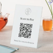 Signe De Table Code QR de paiement par numérisation de logo d'ent (In SItu)