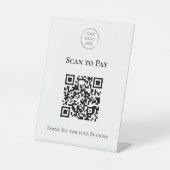 Signe De Table Code QR de paiement par numérisation de logo d'ent (Recto)