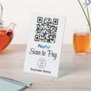 Signe De Table Code QR de paiement par numérisation de logo d'ent
