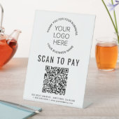 Signe De Table Code QR de paiement par numérisation Logo d'entrep (In SItu)
