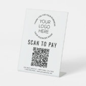 Signe De Table Code QR de paiement par numérisation Logo d'entrep (Recto)