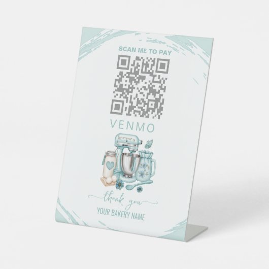 Signe De Table Code QR de paiement Venmo de boulangerie (Recto)