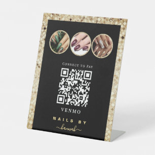 Signe De Table Code QR de paiement Venmo pour le salon de manucur