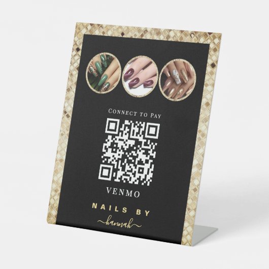 Signe De Table Code QR de paiement Venmo pour le salon de manucur (Recto)