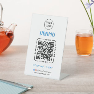 Signe De Table Code QR de paiement Venmo Scannez pour payer le