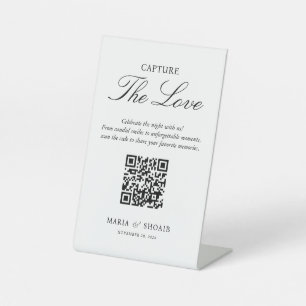 Signe De Table Code QR de partage de photos de mariage Capture th
