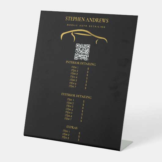 Signe De Table Code QR de réparation automatique de nettoyage aut (Recto)