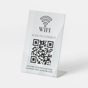 Signe De Table Code QR de réseau WiFi d'entreprise personnalisé