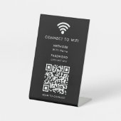 Signe De Table Code QR de réseau Wifi noir moderne pour se connec (Recto)