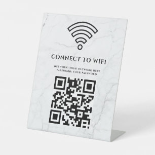 Signe De Table Code QR de réseau WiFi professionnel personnalisé