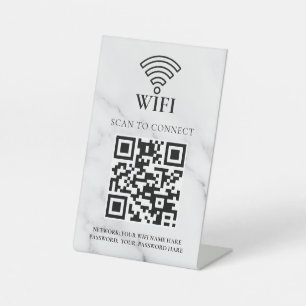 Signe De Table Code QR de réseau WiFi professionnel personnalisé