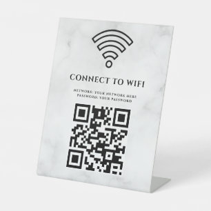Signe De Table Code QR de réseau WiFi professionnel personnalisé