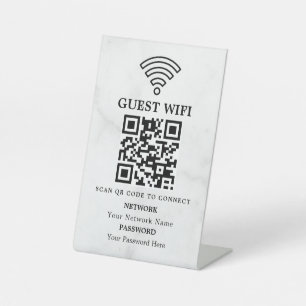 Signe De Table Code QR de réseau WiFi professionnel personnalisé