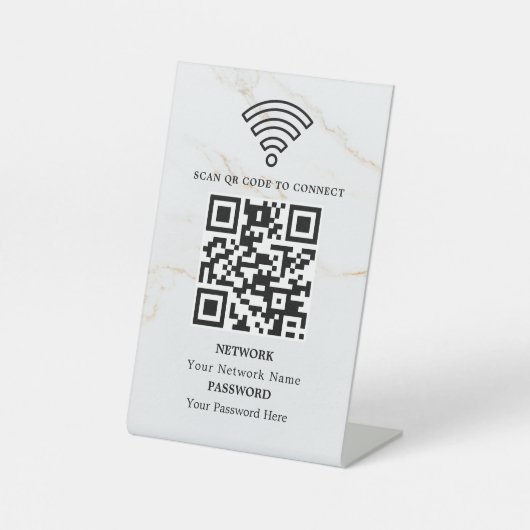Signe De Table Code QR de réseau WiFi professionnel personnalisé (Recto)