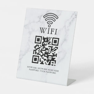 Signe De Table Code QR de réseau WiFi professionnel personnalisé
