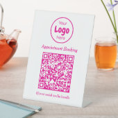 Signe De Table Code QR de réservation de rendez-vous rose et blan (In SItu)