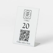 Signe De Table Code QR de restaurant | Numéro de table Commande p (Recto)
