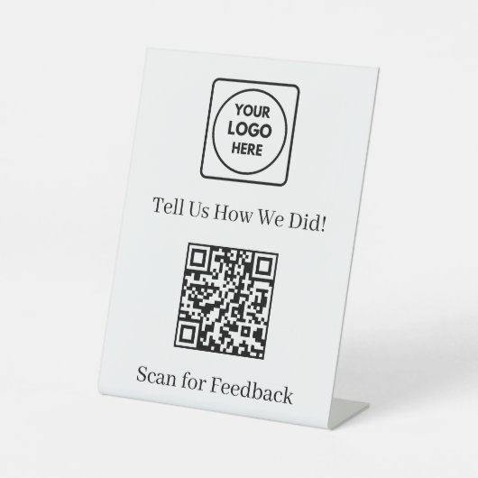 Signe De Table Code QR de retour client | Évaluation de l'avis su (Recto)