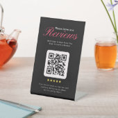 Signe De Table Code QR de révision 5 étoiles pour entreprise sur (In SItu)
