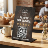 Signe De Table Code QR de révision client industriel rustique